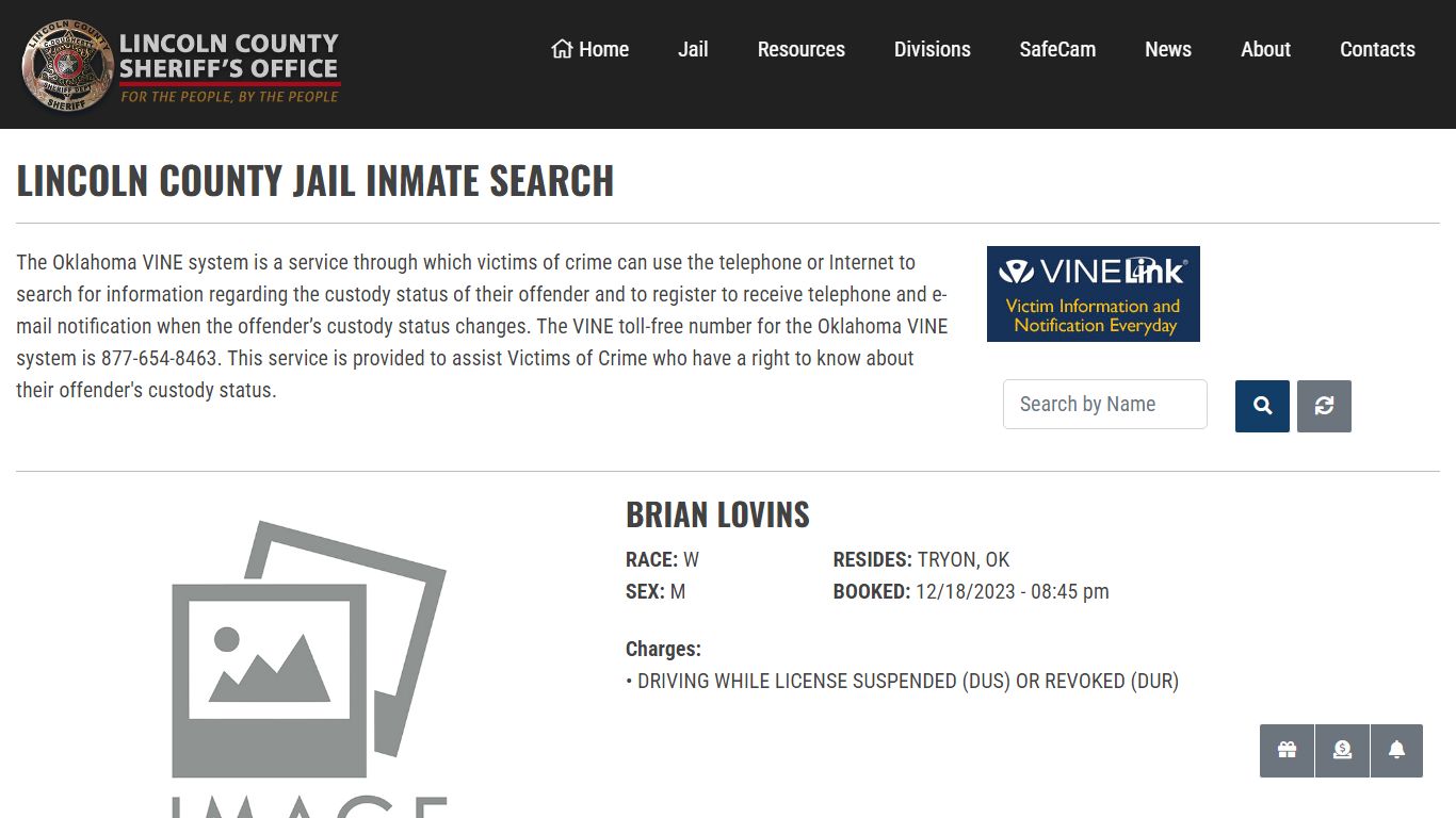 Inmate Search - Lincoln County Sheriff's Office